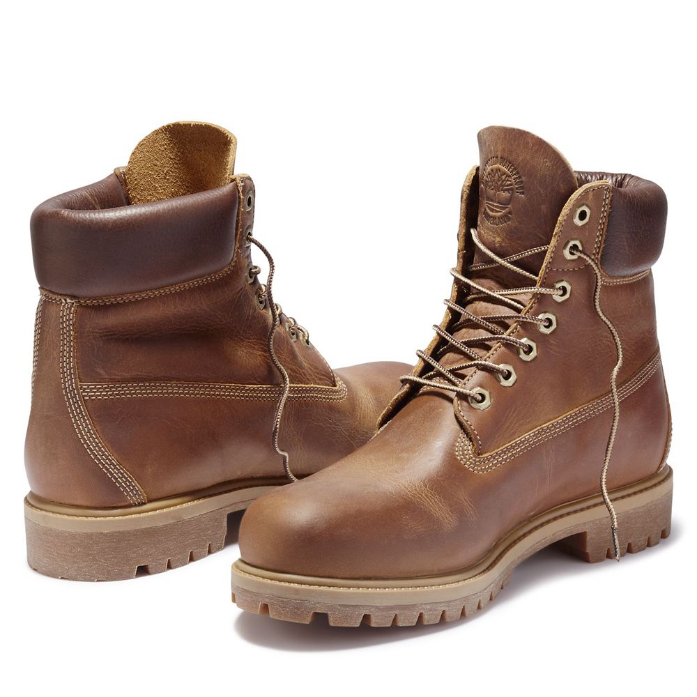 Botas 6-Inch Timberland Argentina Hombre - 6-Inch Heritage Waterproof - Marrones - EFGWYA-729